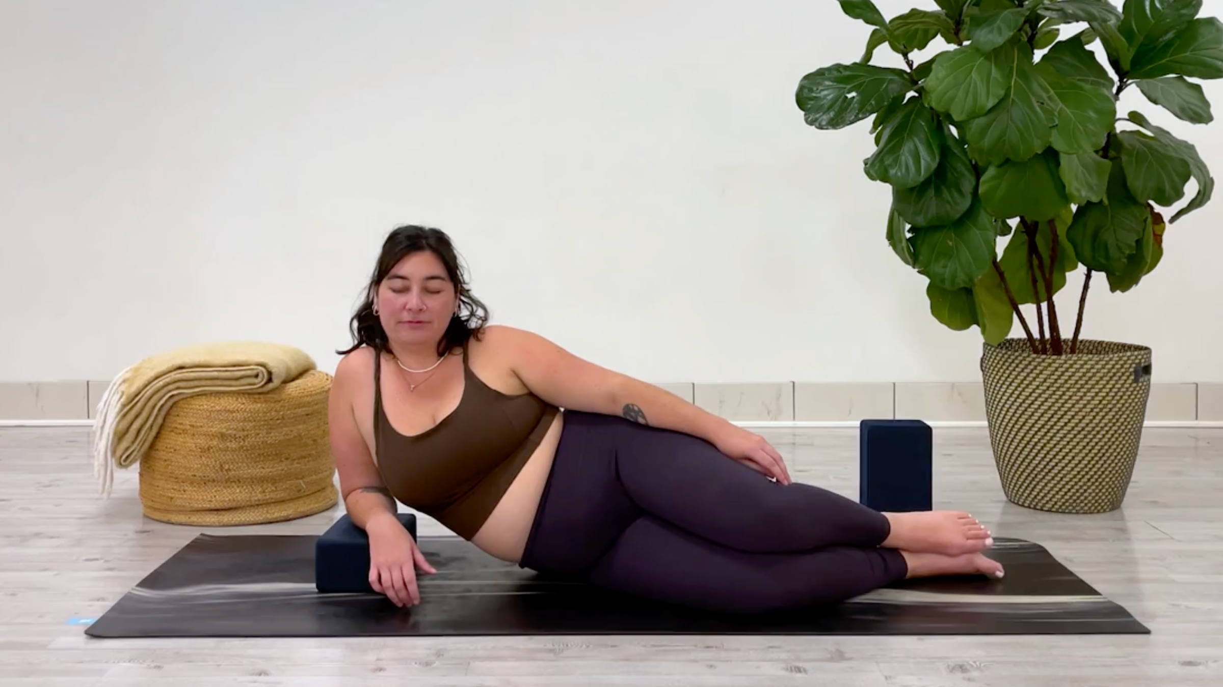 Yoga teacher Taylor Lorenz in Side Lounge
